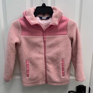Lands' End Pink Sherpa Zip Hoodie (Kids size small 6-7)